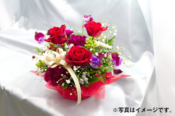 ”山形県産花アレンジメントフラワー”お礼メッセージ届いています。